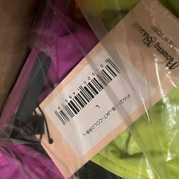 NWT Rowing Blazers Colorblock cashball jacket neon colorblock size M - Picture 5 of 6